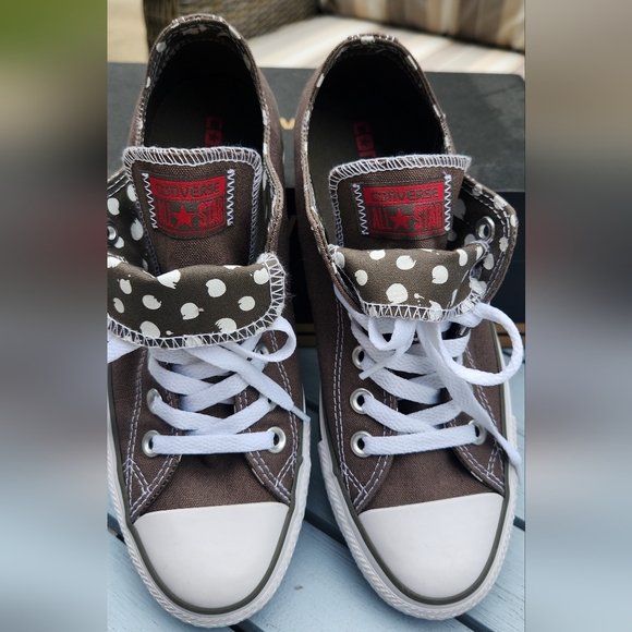 Converse ALL STARS Sneakers Charcoal With Polka Dot Size US-7 - Picture 1 of 12